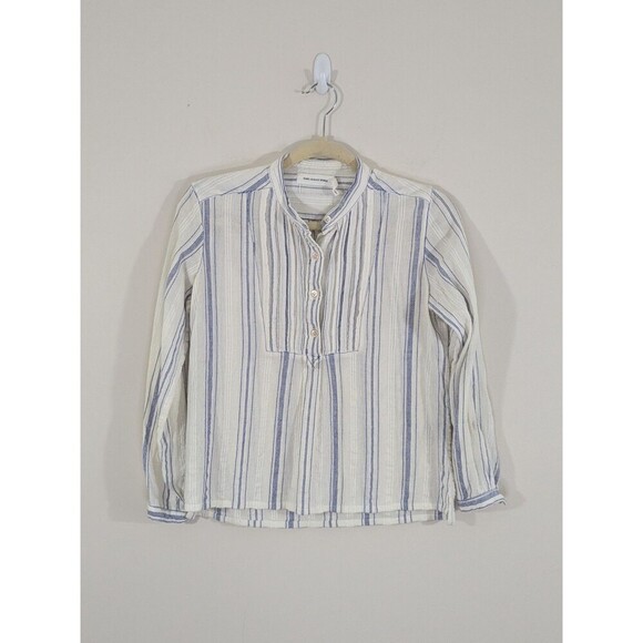 Isabel Marant Women Botton Cotton Blouse Top Shirt Womens 40 L Blue White Stripe - Picture 1 of 12